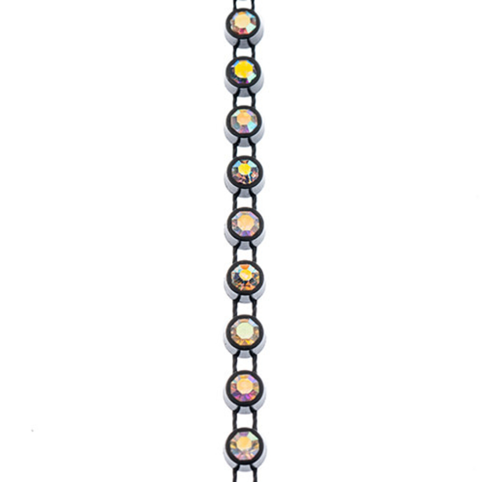 Crystal Lane Rhinestone Banding 1Yd 1Row SS12 Black Casing - Crystal AB