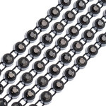 Crystal Lane Rhinestone Banding 1Yd 1Row SS12 Black Casing -  Hematite