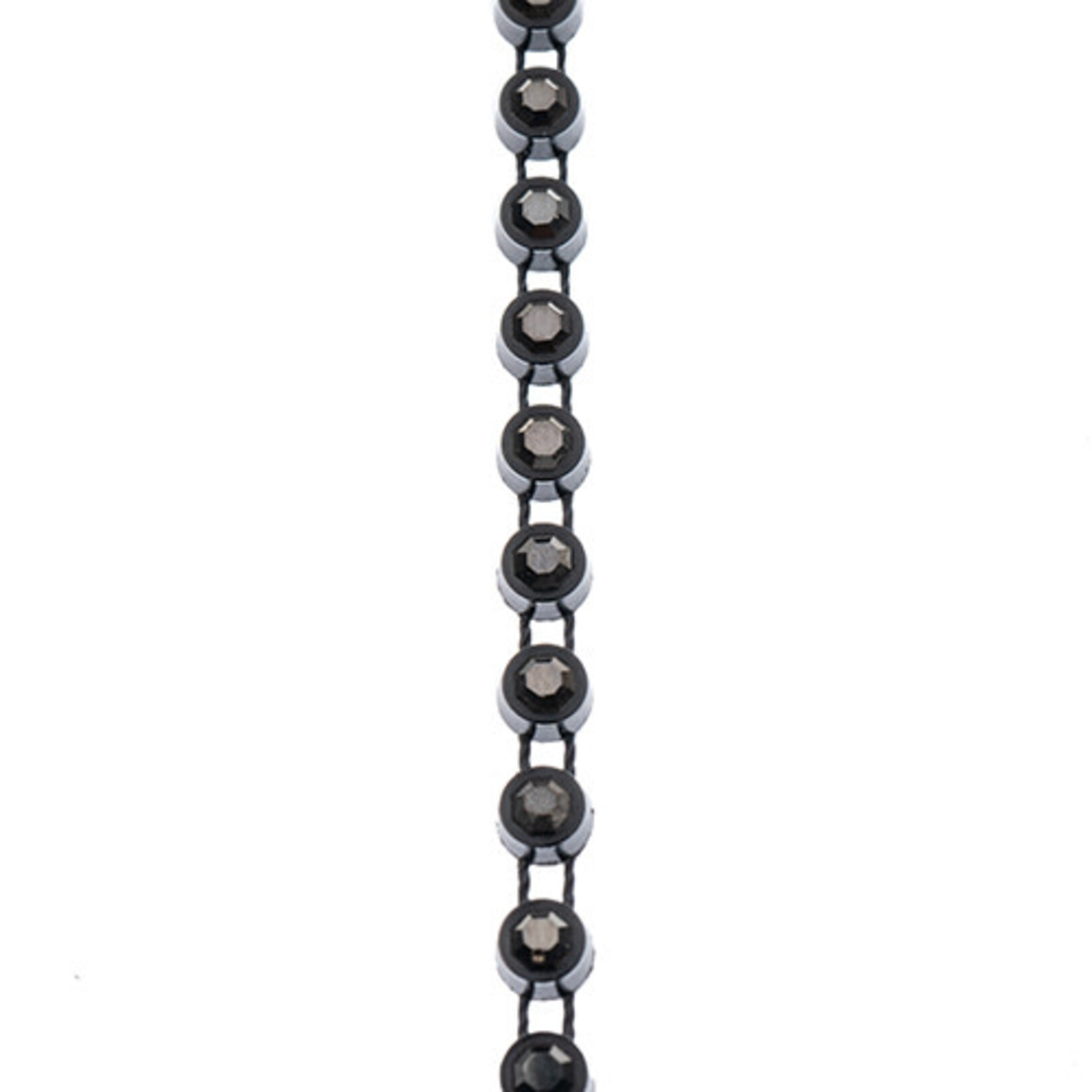Crystal Lane Rhinestone Banding 1Yd 1Row SS12 Black Casing -  Hematite