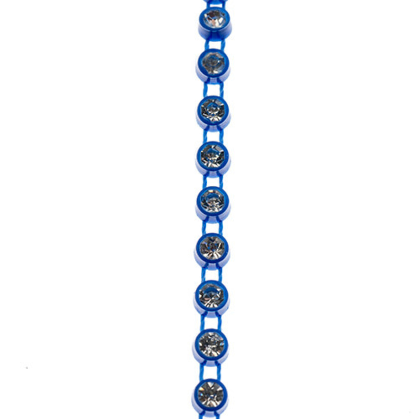 Crystal Lane Rhinestone Banding 1Yd 1Row SS12 Royal Blue Casing - Crystal