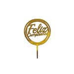 Cake Topper Feliz Cumpleanos - Gold