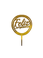 Cake Topper Feliz Cumpleanos - Gold