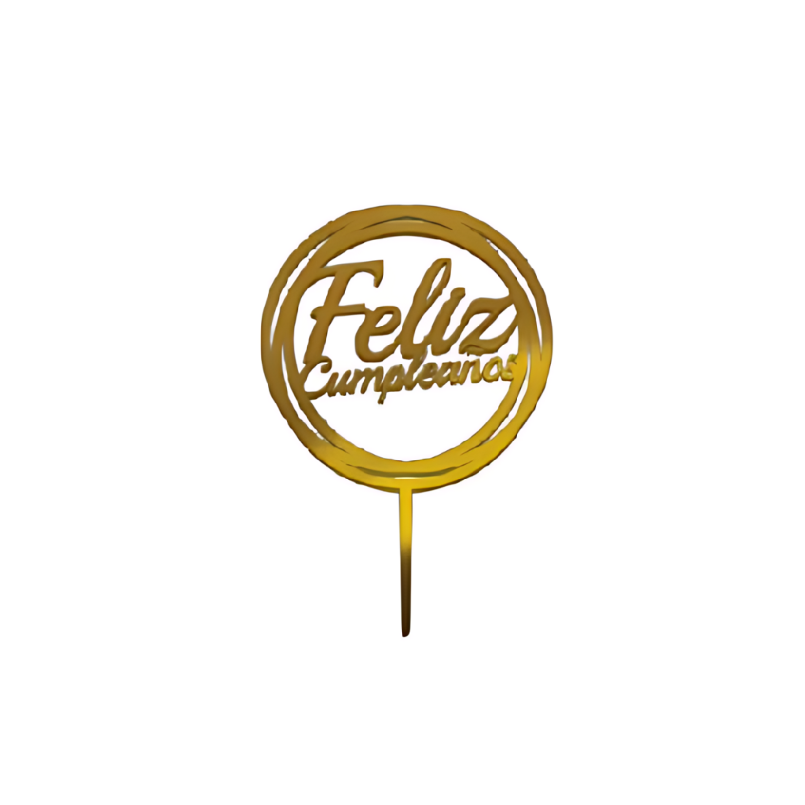 Cake Topper Feliz Cumpleanos - Gold