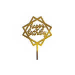 Cake Topper Happy Birthday 4.5" - Gold