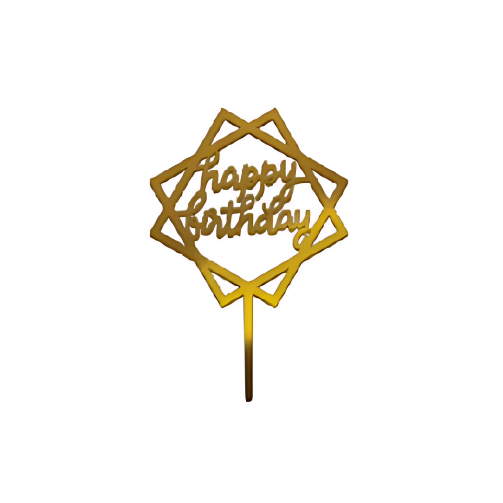 Cake Topper Happy Birthday 4.5" - Gold