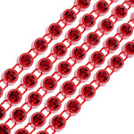 Crystal Lane Rhinestone Banding 1Yd 1Row SS12 Red Casing - Light Siam