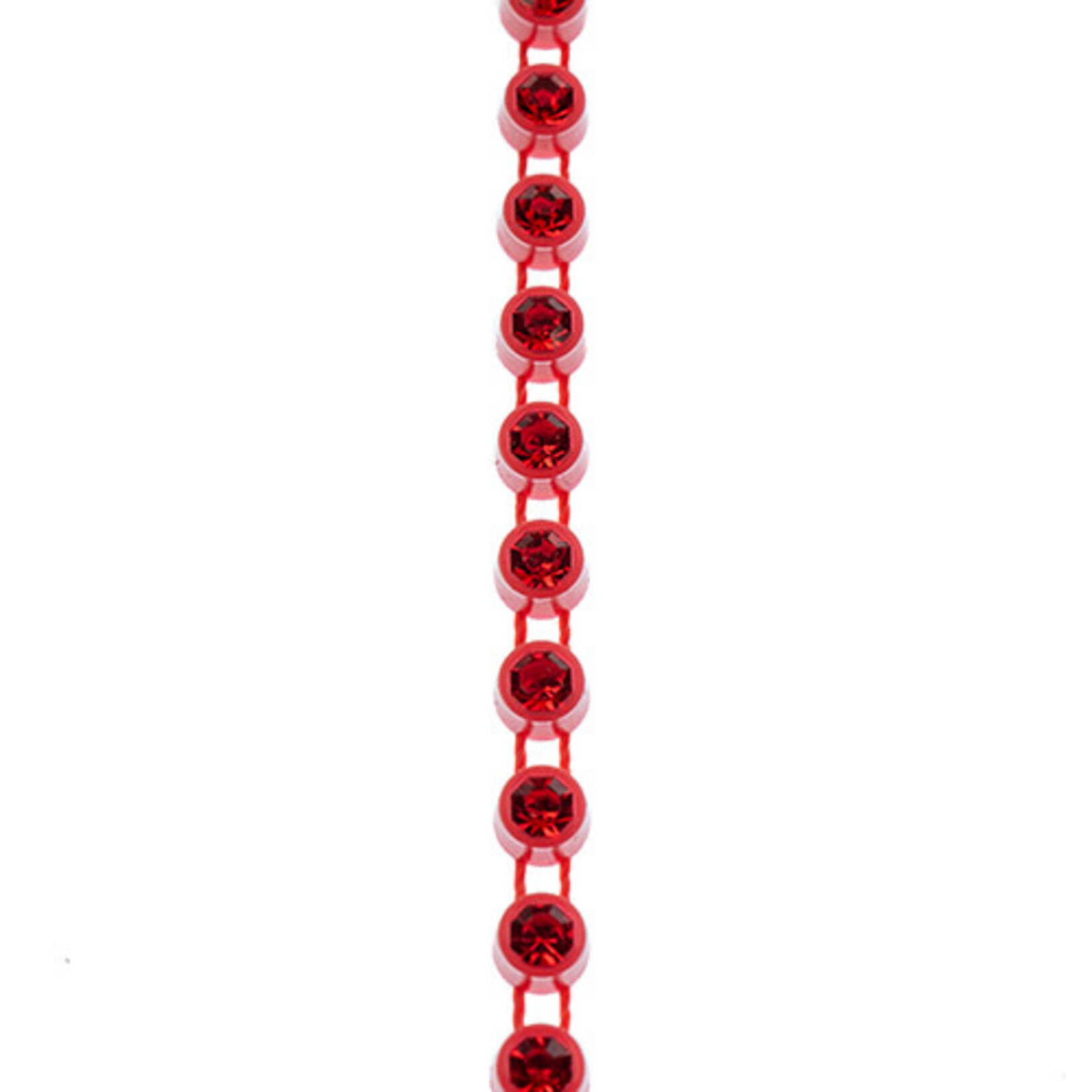 Crystal Lane Rhinestone Banding 1Yd 1Row SS12 Red Casing - Light Siam