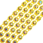 Crystal Lane Rhinestone Banding 1Yd 1Row SS12 Lemon Casing - Crystal AB