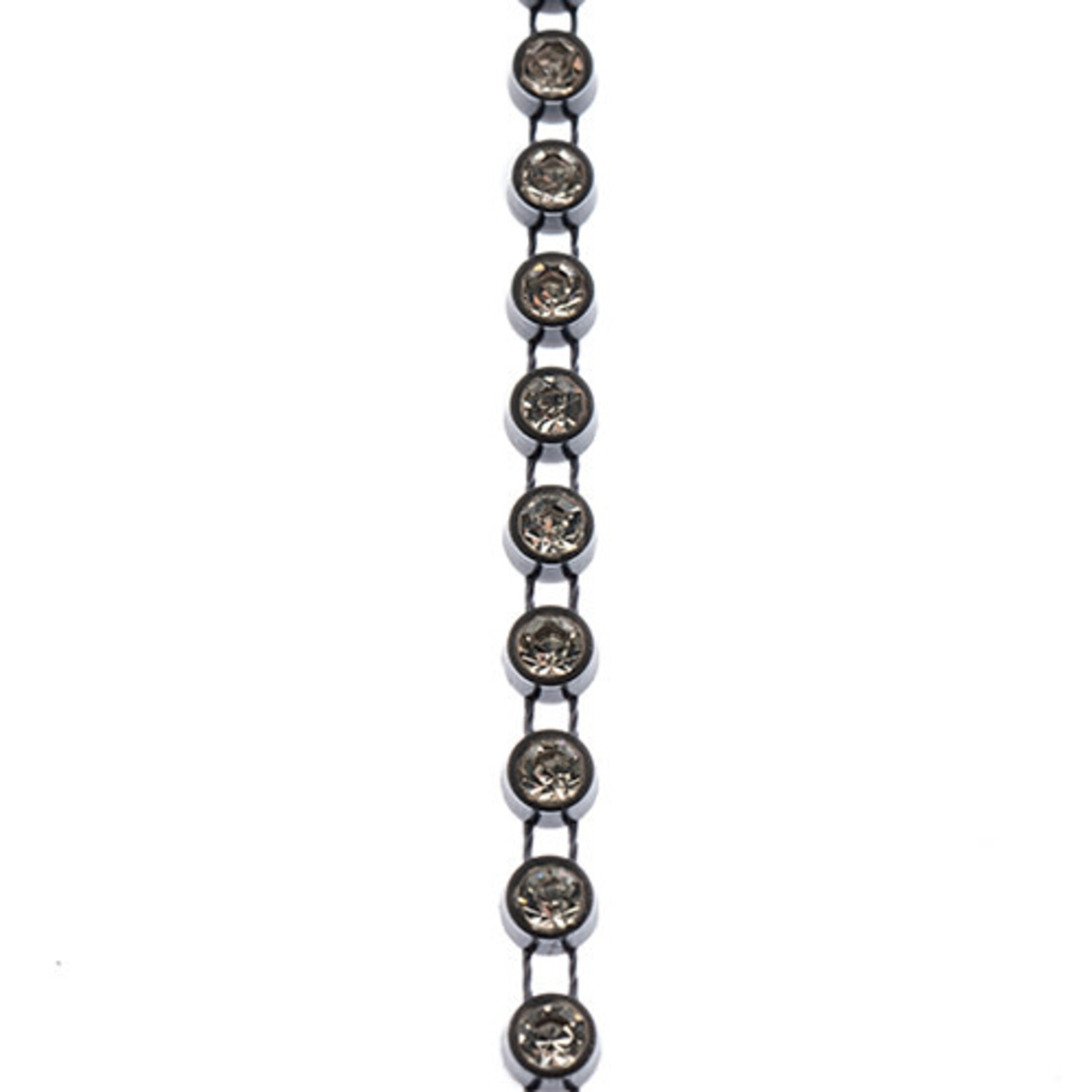 Crystal Lane Rhinestone Banding 1Yd 1Row SS12 Grey Casing - Crystal