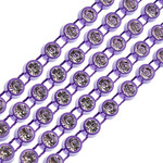 Crystal Lane Rhinestone Banding 1Yd 1Row SS12 Purple Casing - Crystal