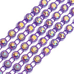 Crystal Lane Rhinestone Banding 1Yd 1Row SS12 Purple Casing - Crystal AB