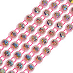 Crystal Lane Rhinestone Banding 1Yd 1Row SS12 Light Pink Casing - Crystal AB