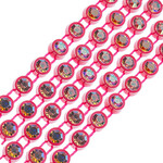 Crystal Lane Rhinestone Banding 1Yd 1Row SS12 Hot Pink Casing - Crystal AB