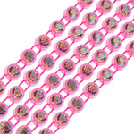 Crystal Lane Rhinestone Banding 1Yd 1Row SS12 Pink Casing - Crystal AB