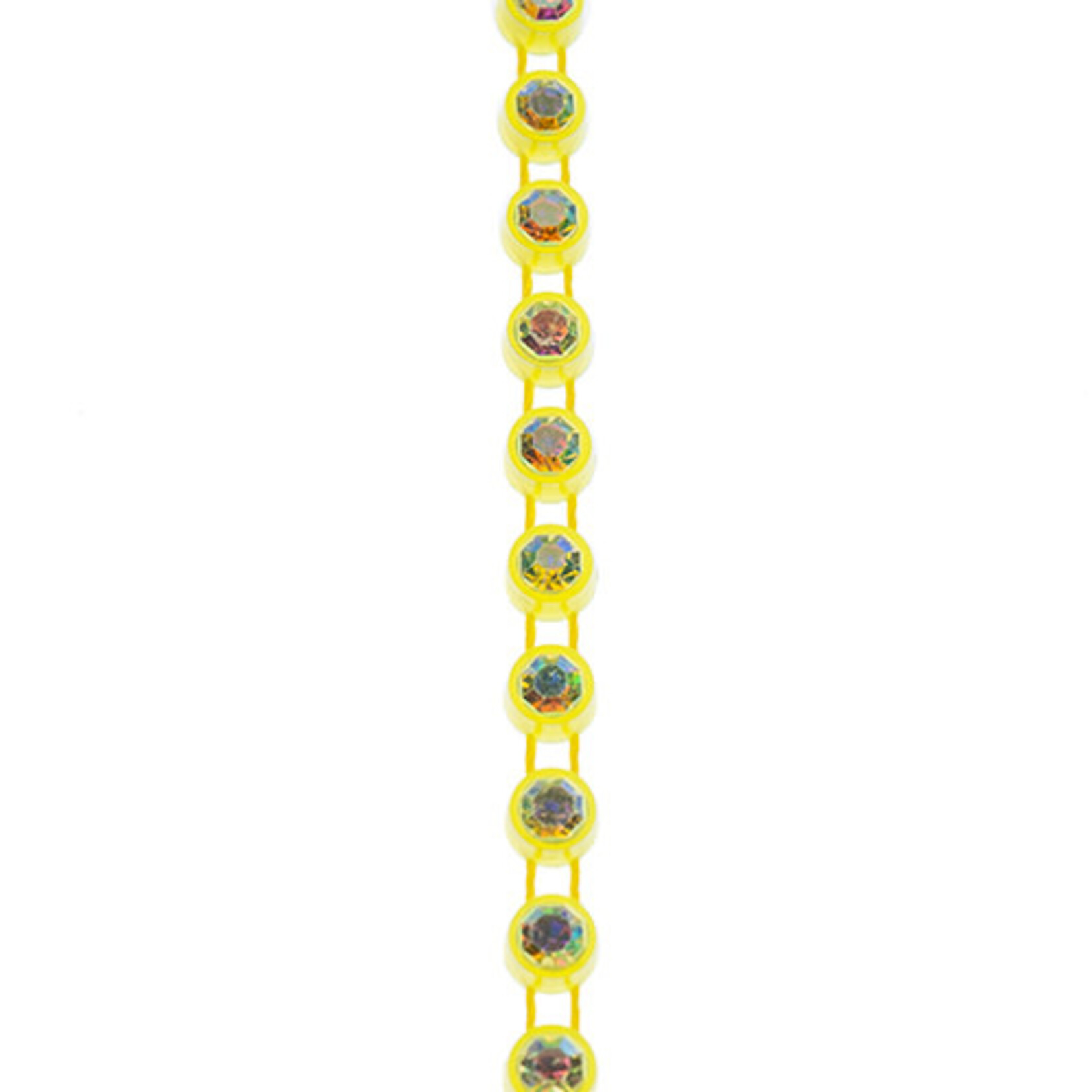 Crystal Lane Rhinestone Banding 1Yd 1Row SS12 Bright Yellow Casing -  Crystal AB