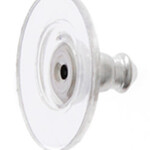 Earring Barrel W/Plastic Disc(100 Pieces) Nickel Clutch 12X6Mm