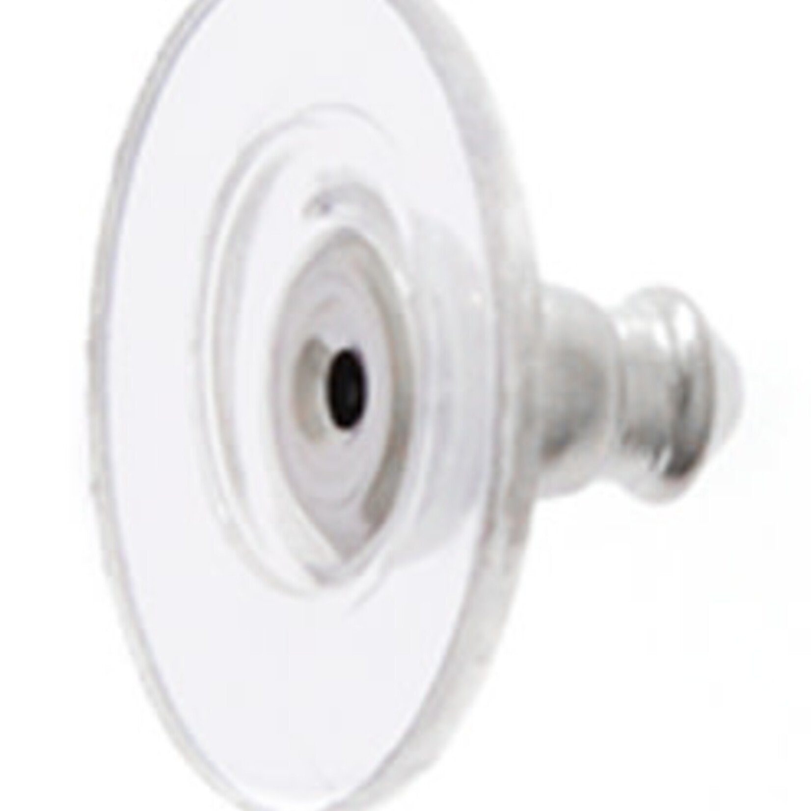 Earring Barrel W/Plastic Disc(100 Pieces) Nickel Clutch 12X6Mm