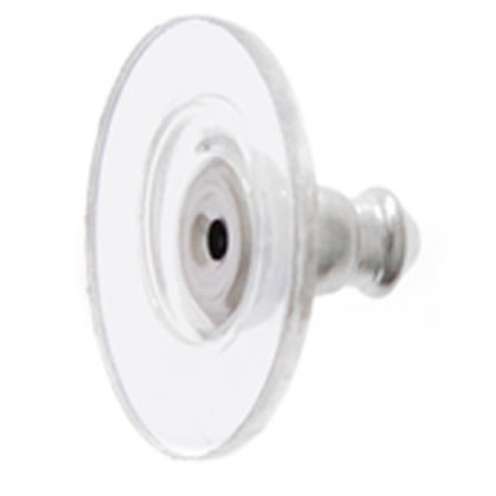 Earring Barrel W/Plastic Disc(100 Pieces) Nickel Clutch 12X6Mm