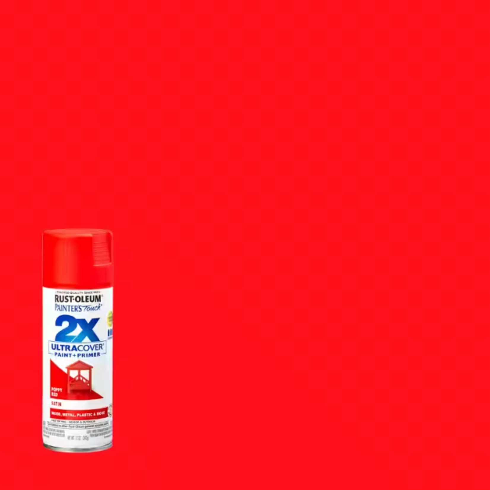 Rustoleum 2X Ultra Cover Satin Spray Paint 12oz - Poppy Red