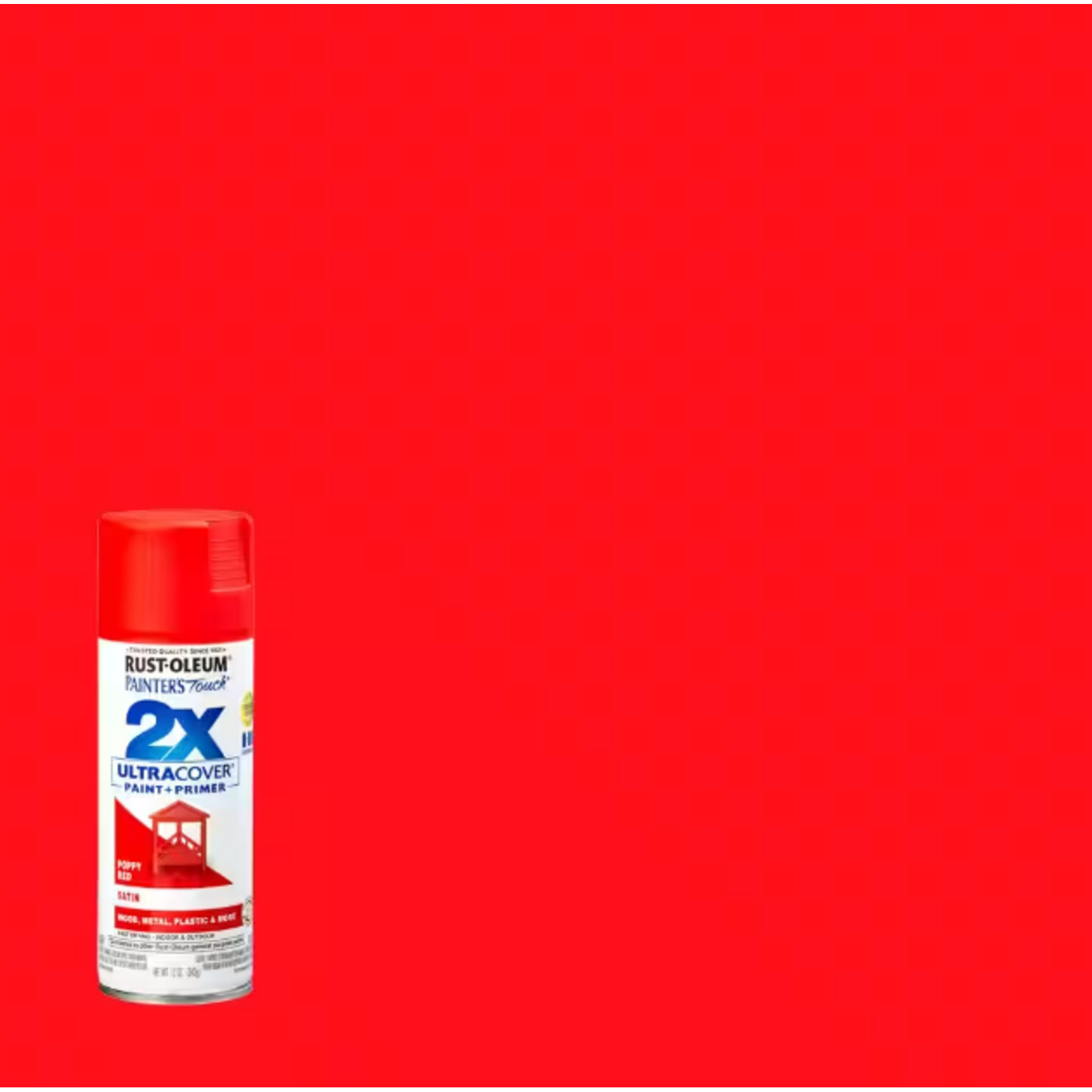 Rustoleum 2X Ultra Cover Satin Spray Paint 12oz - Poppy Red