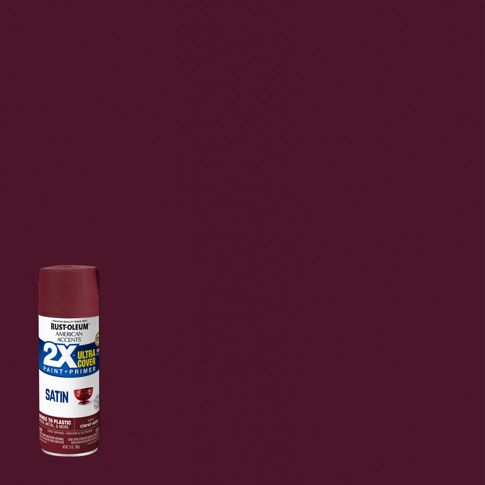Rustoleum 2X Ultra Cover Satin Spray Paint 12oz - Claret Wine