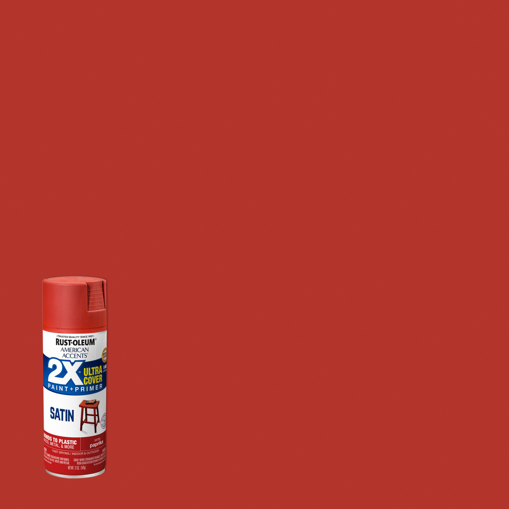 Rustoleum 2X Ultra Cover Satin Spray Paint 12oz - Paprika