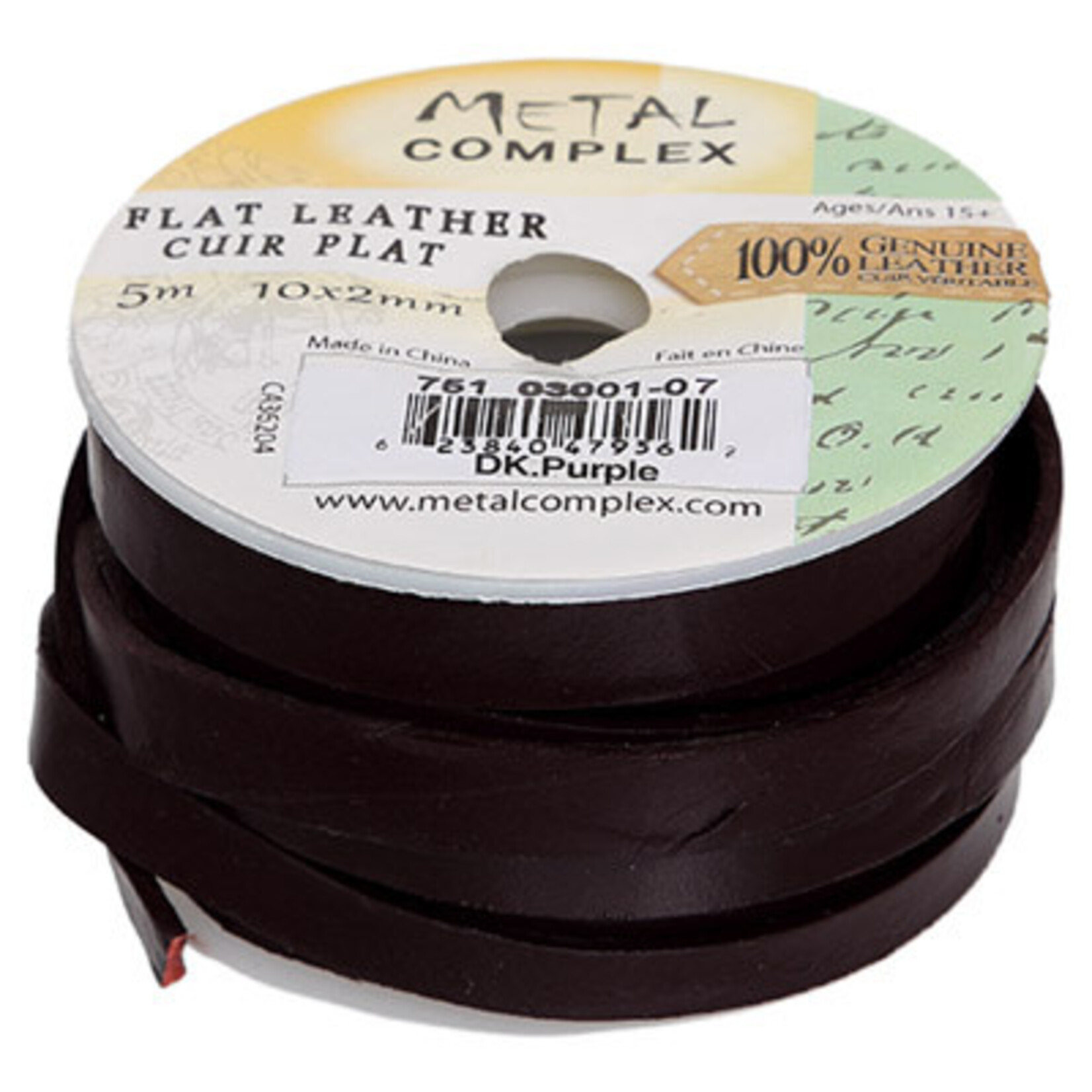 Flat Leather 10 x 2mm  (5 Meter Roll)