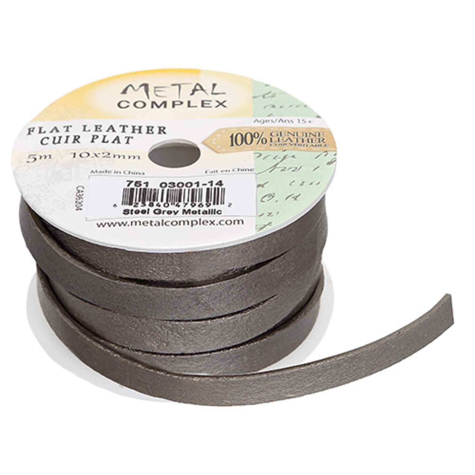 Flat Leather 10 x 2mm  (5 Meter Roll)