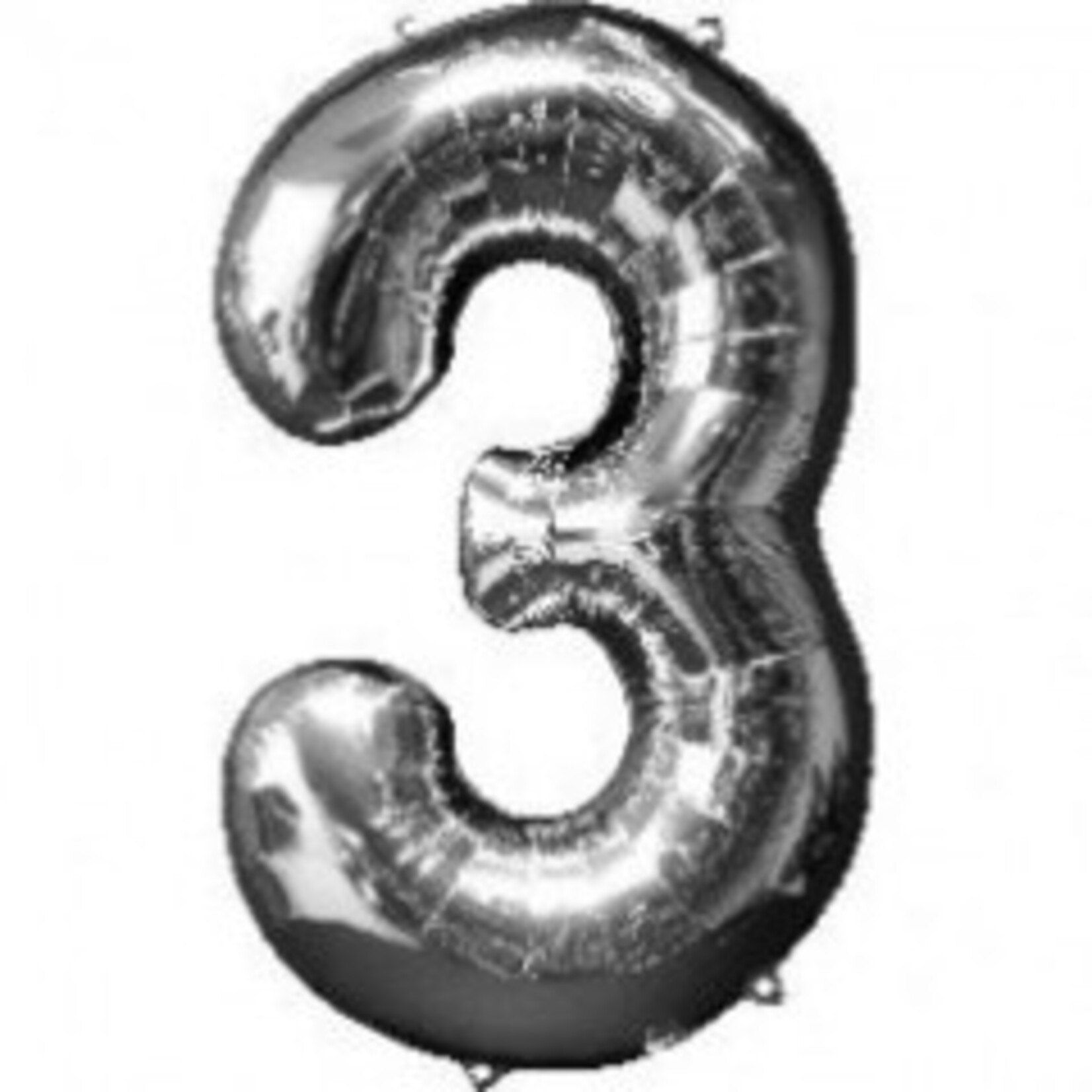 Foil Number Balloon 34 Inches Silver