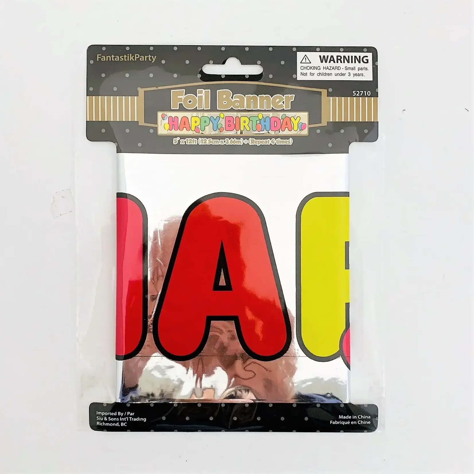 12Ft Foil Banner Tape, Happy Birthday