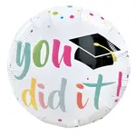 18" Round Foil Balloon - You Did It