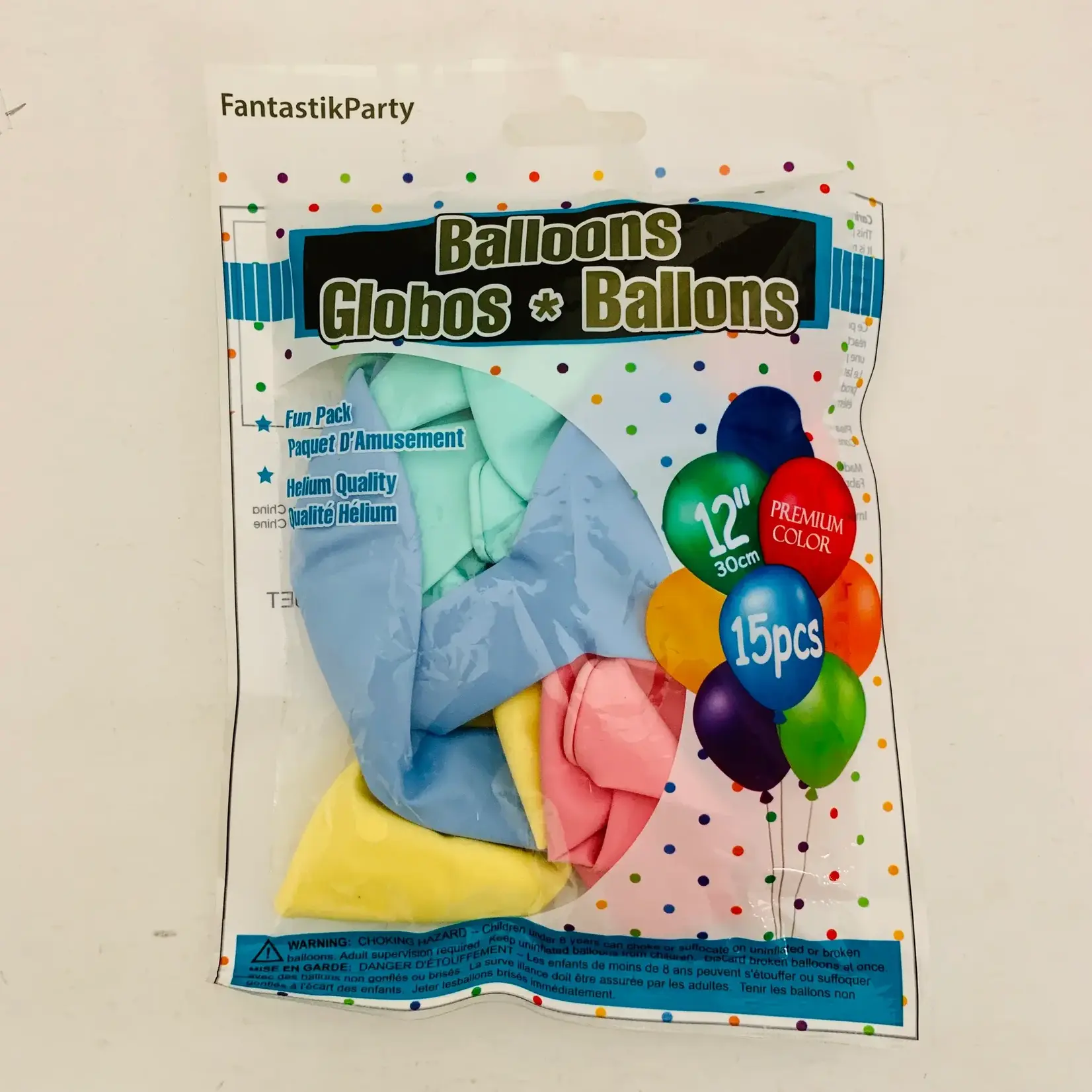 Color Fantastik Helium Quality Balloons 12" (15 pcs) -