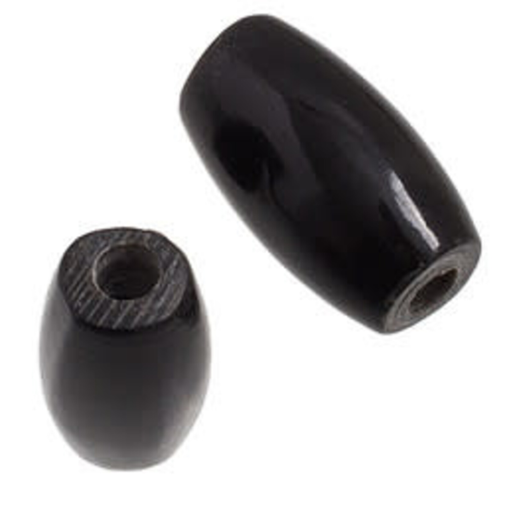 Hairbone Pipe Worked on Bone  Black 0.5 Inches(12 pcs) Oval