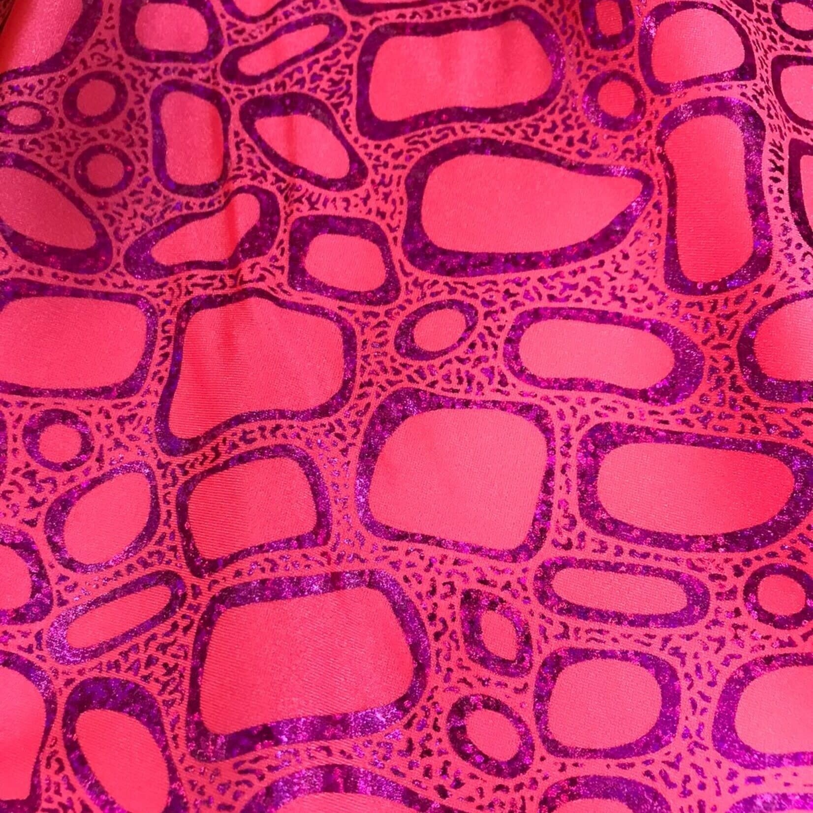 Spandex Cobblestone - Coral & Magenta