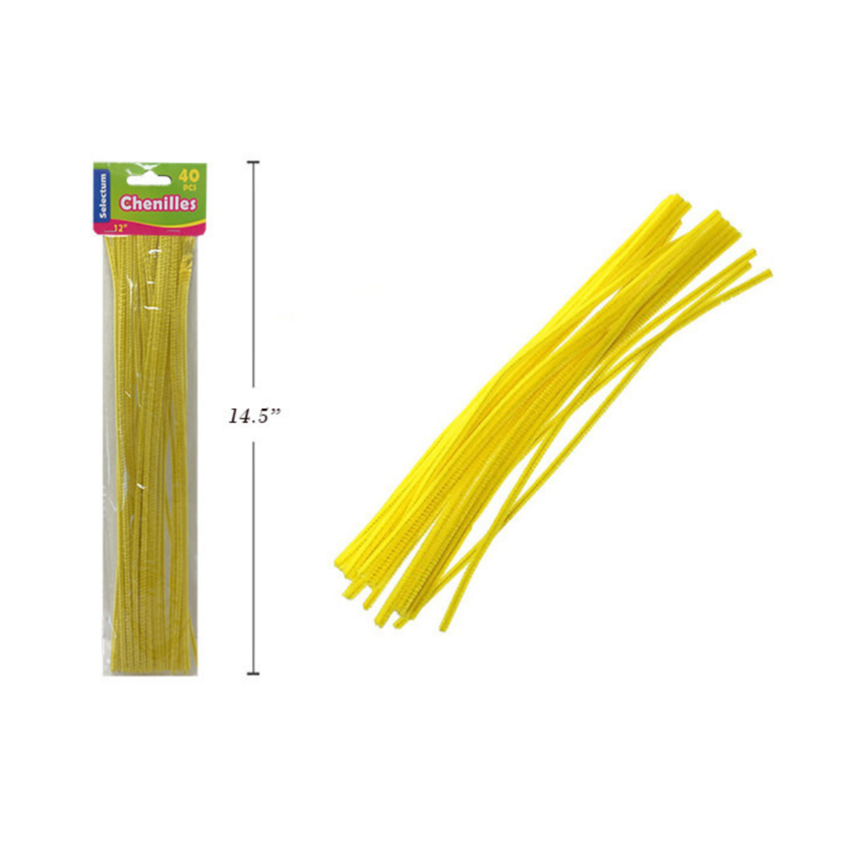 Selectum 12" Chenilles 40 Per Pk 4mm Thickness - Yellow
