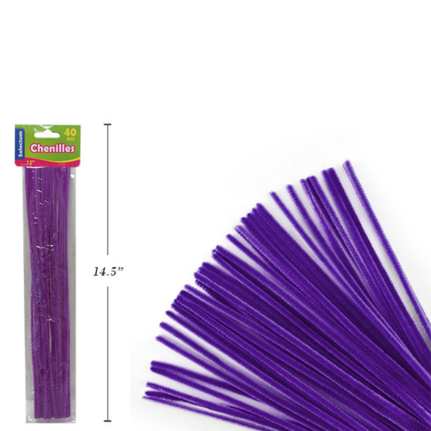 Selectum 12" Chenilles Purple 40/Bag 4 Mm Thickness