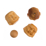 Bead-Carved Buddha Head 2Faces 18X19Mm, 8" - Natural