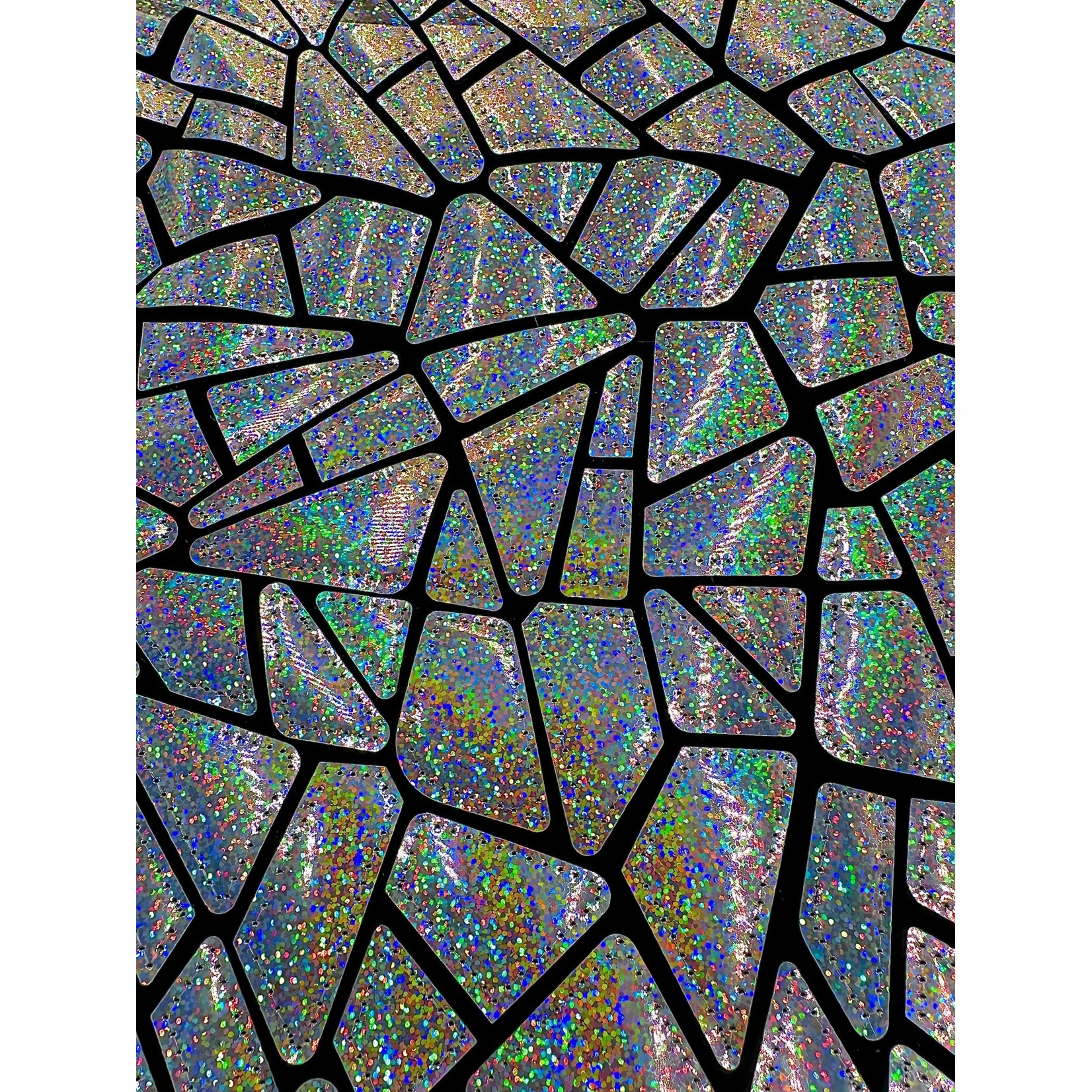Polyester Velvet Lazer Sequins 50-51 Inches - Hologram Silver