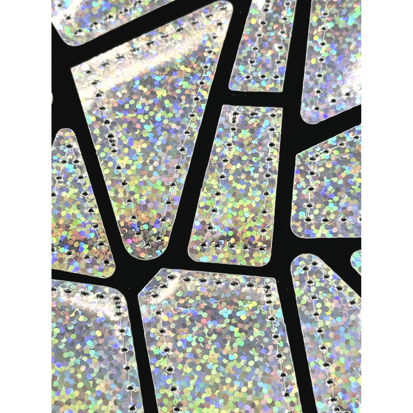 Polyester Velvet Lazer Sequins 50-51 Inches - Hologram Silver