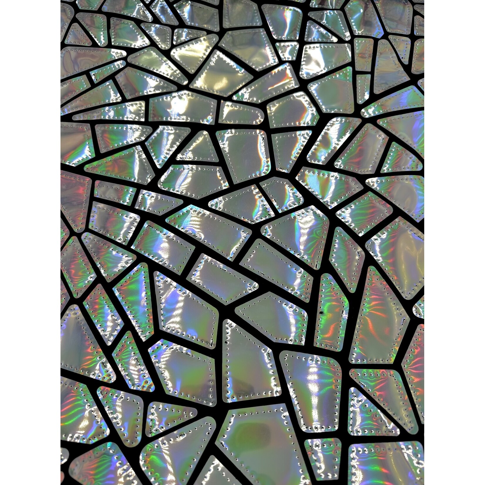 Polyester Velvet Lazer Sequins 50-51 Inches - Iridescent Silver