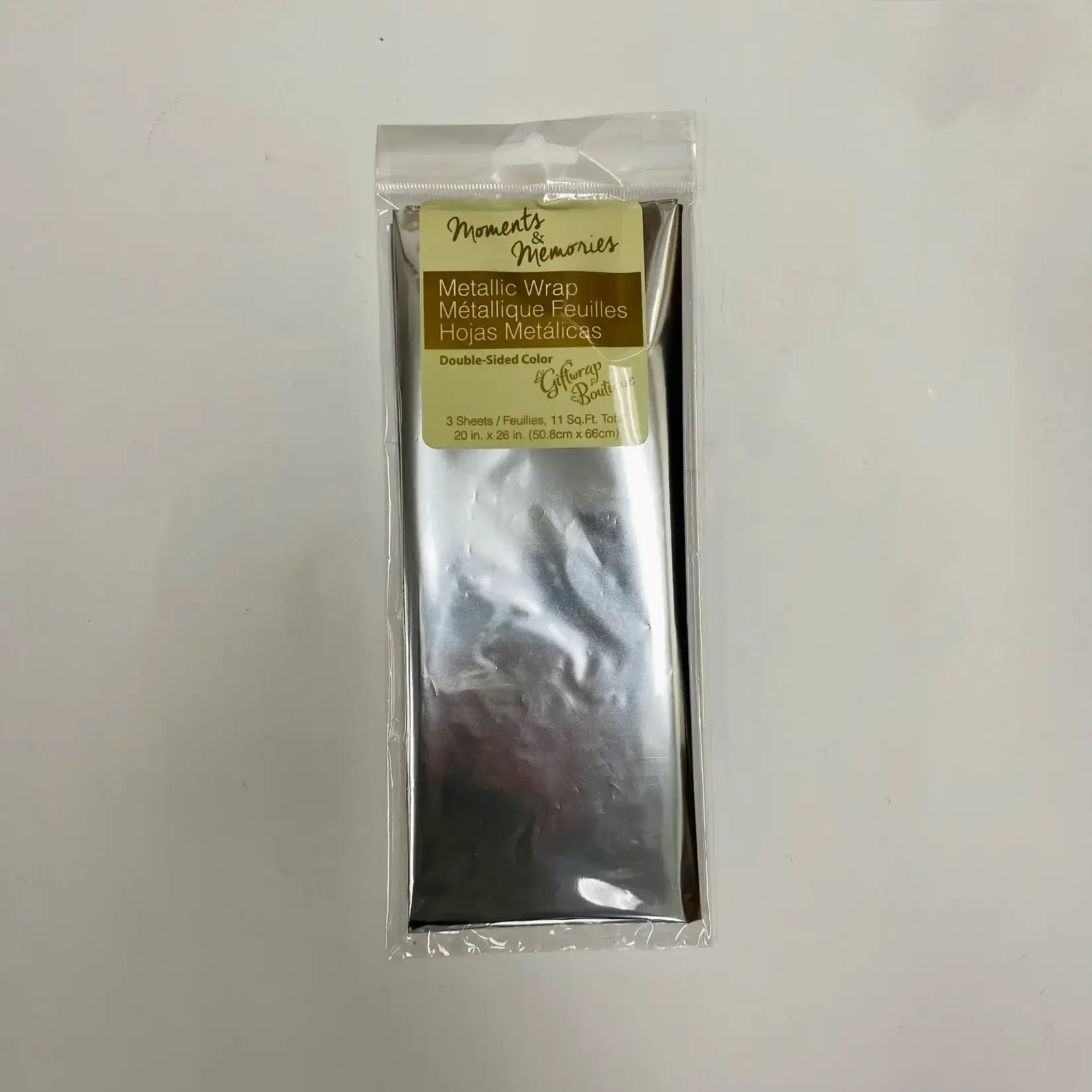 3CT  2 Sides Printed Metallic Tissue - Silver