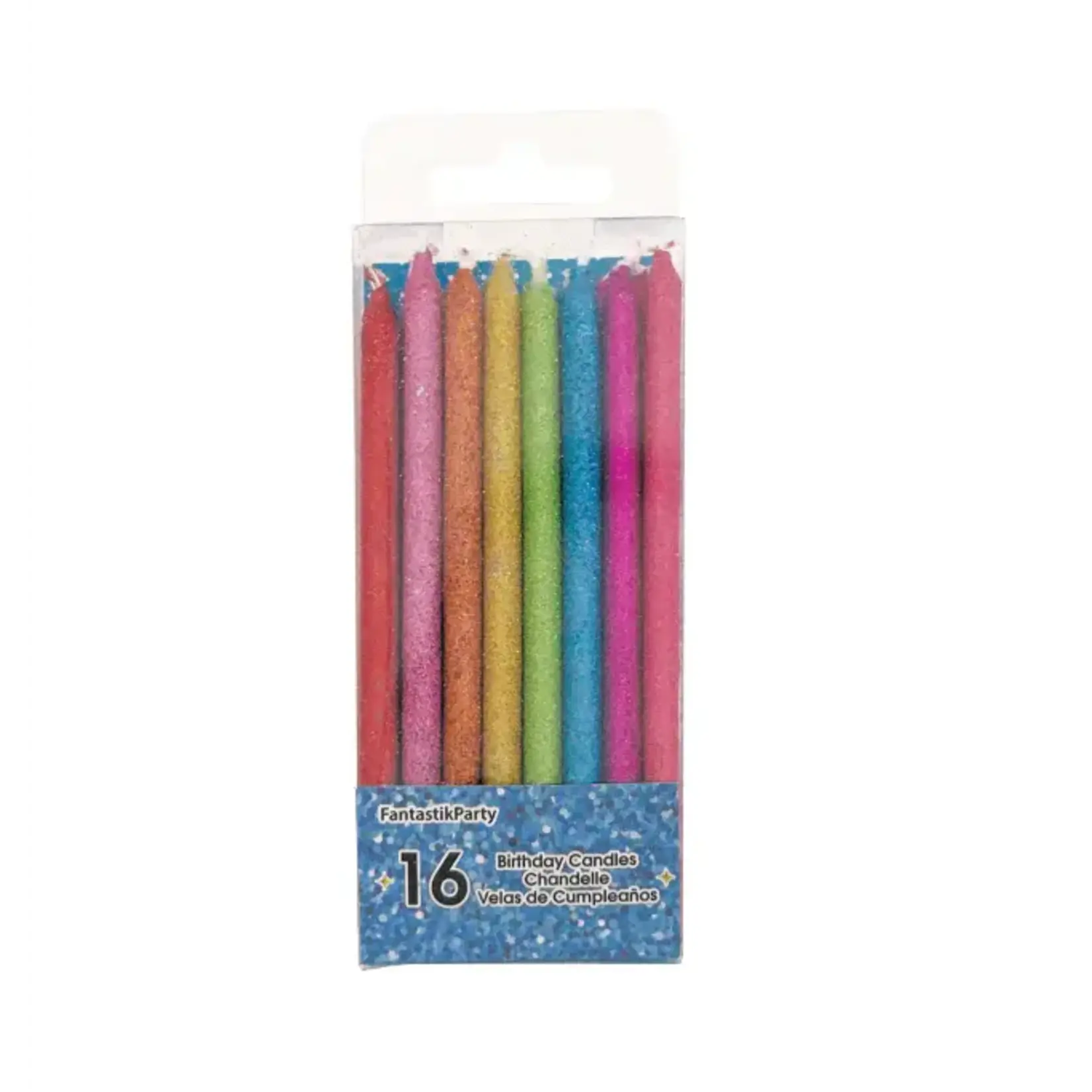 Birthday Candles Glitter 16 pieces