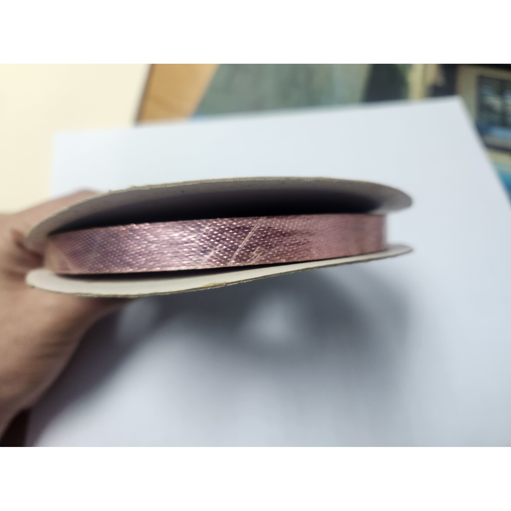 Metallic Paper Ribbon 1/2 inch X 50 yards Rose Gold