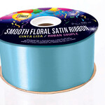 Smooth Floral Satin Ribbon 2 1/2 Inches  Lihgt  Blue