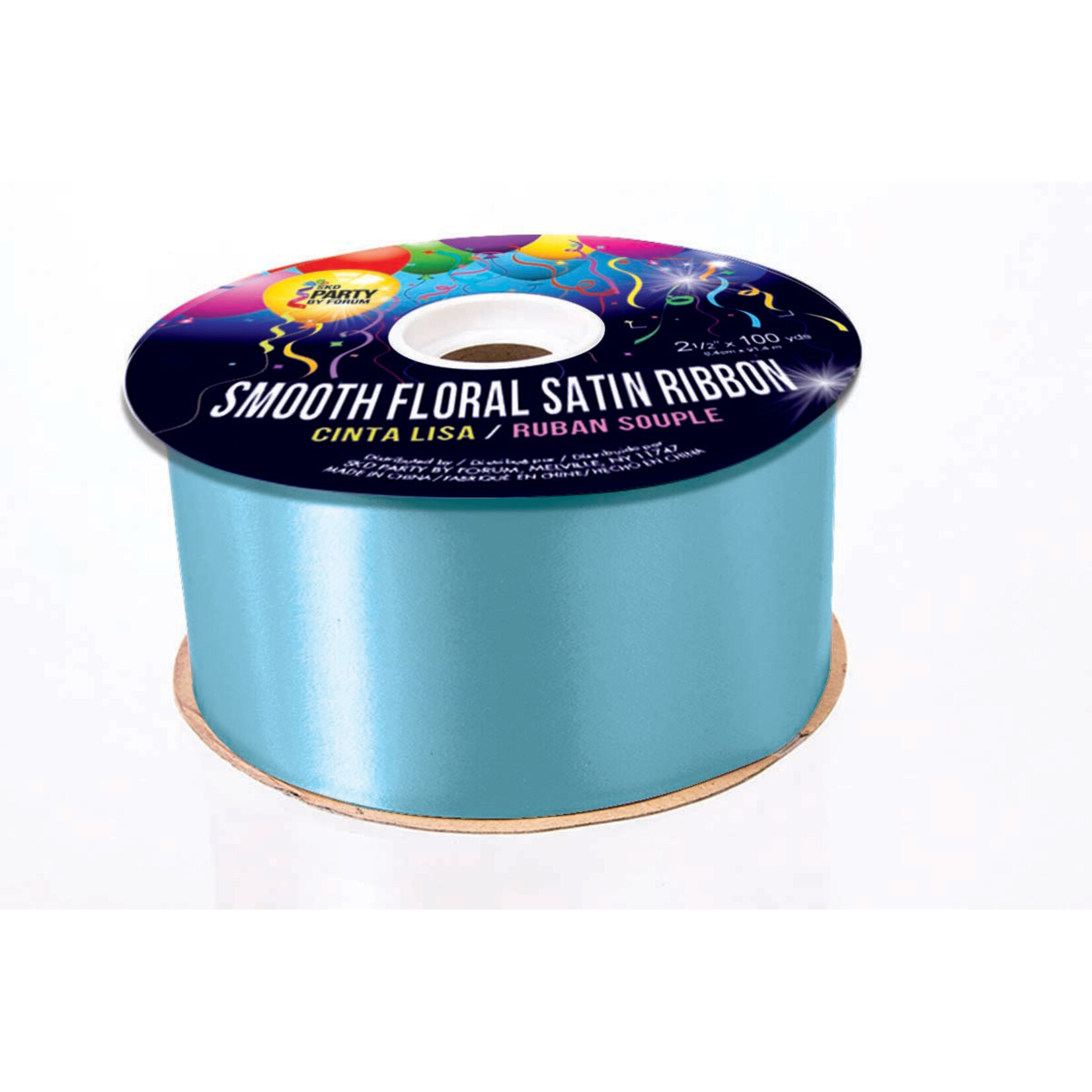 Smooth Floral Satin Ribbon 2 1/2 Inches  Light  Blue