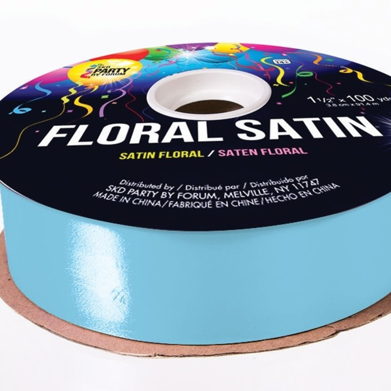 Smooth Floral Satin Ribbon 1 1/2 inches Light Blue