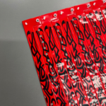ID Wristbands Bands Plastic (Vinyl) 10 Inches  Cherry Red with Black Tribal Print