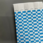 ID Wristbands Bands Tyvek (Paper) 3/4 Inch Neon Blue Checkboard