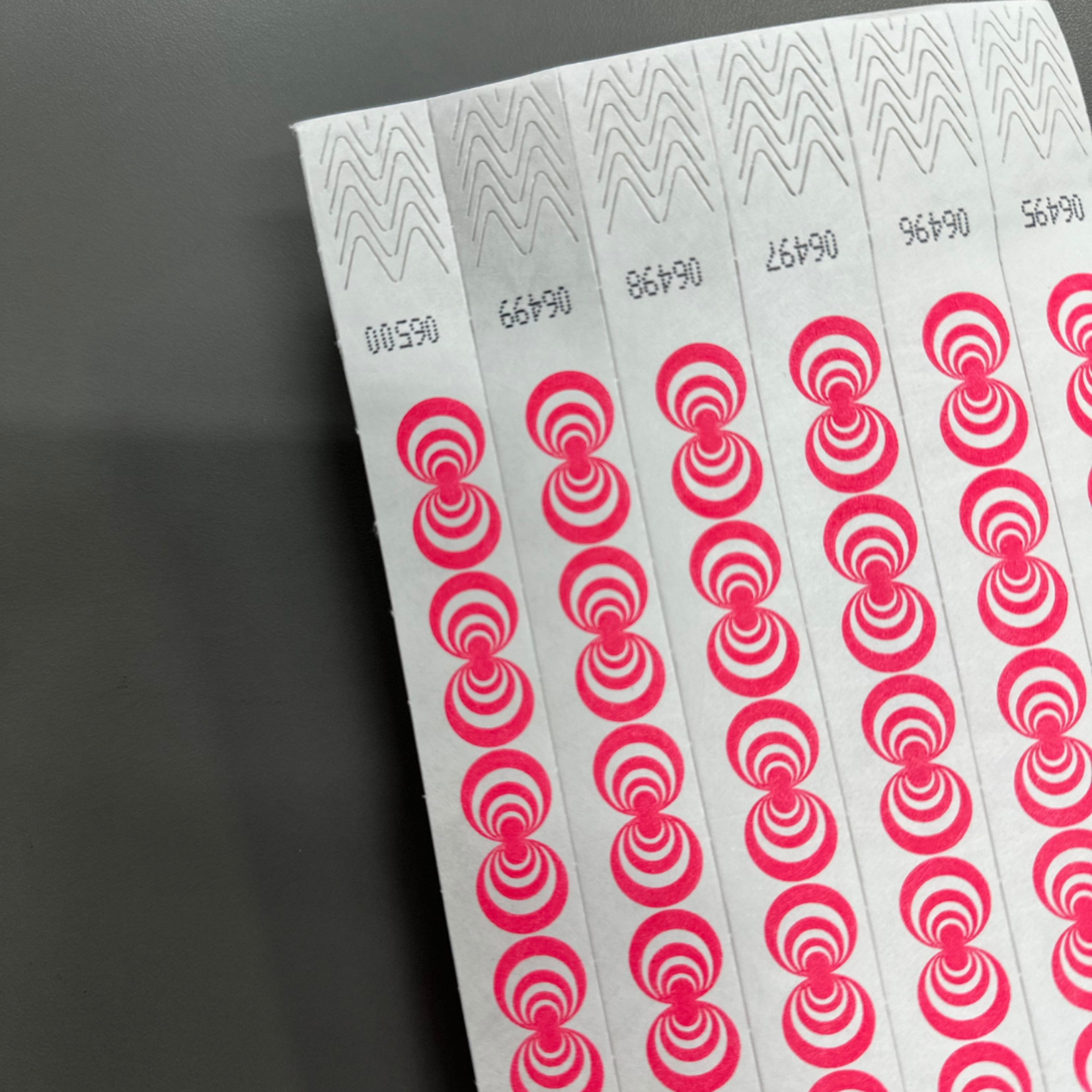 ID Wristbands Bands Tyvek (Paper) 3/4 Inch Neon Red Hypnotic