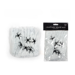 Halloween White Spider Web W/6 Spiders